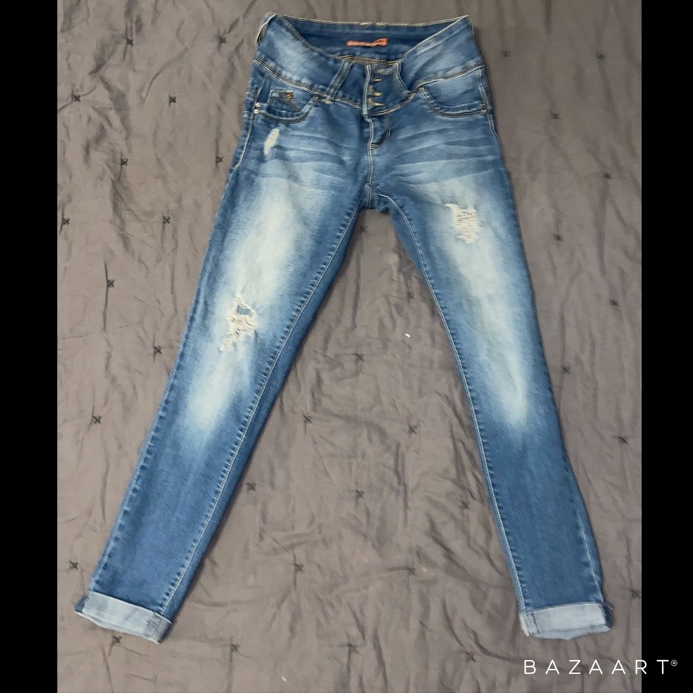 Skinny holy light blue jeans